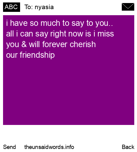 unsent message to nyasia