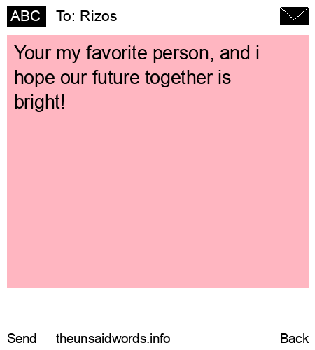 unsent message to Rizos