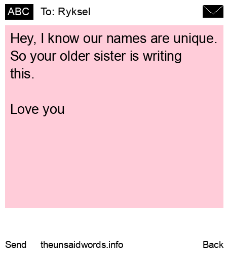 unsent message to Ryksel