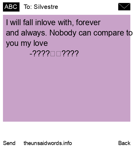 unsent message to Silvestre 