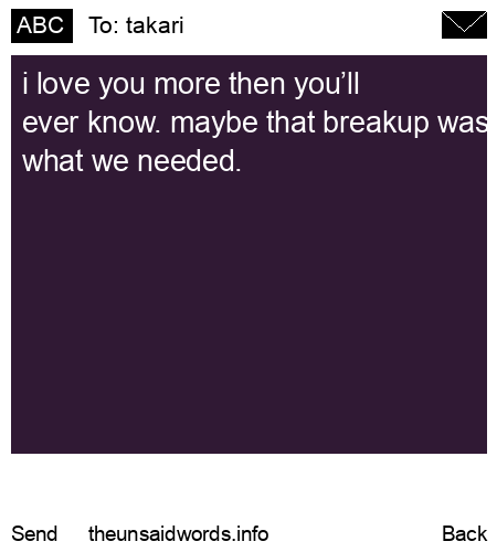 unsent message to takari