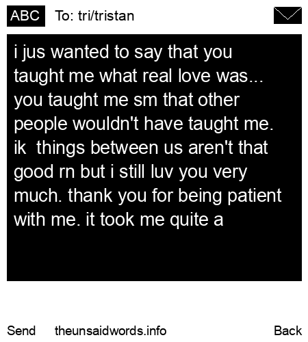 unsent message to tri/tristan