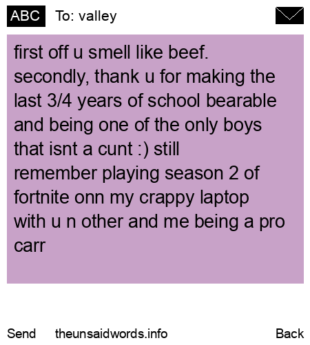 unsent message to valley