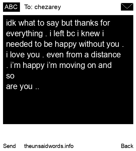 unsent message to chezarey