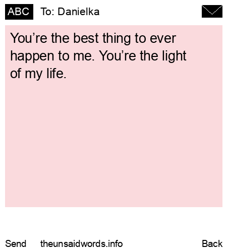 unsent message to Danielka