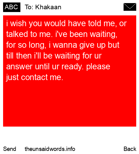 unsent message to Khakaan