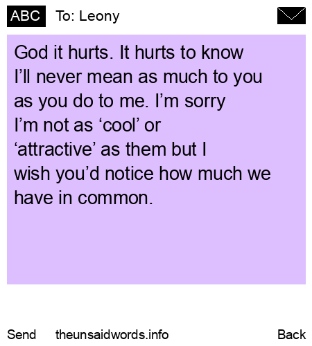 unsent message to Leony