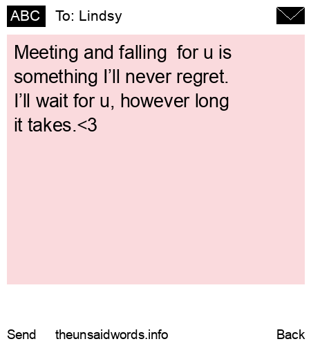 unsent message to Lindsy