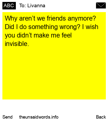 unsent message to Livanna