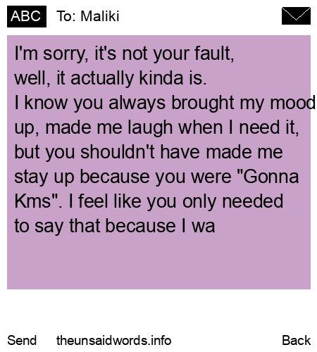 unsent message to Maliki