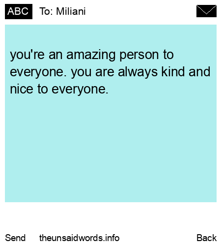 unsent message to Miliani