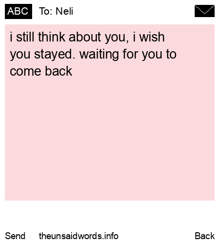 unsent message to Neli