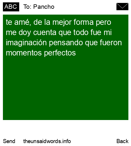 unsent message to Pancho
