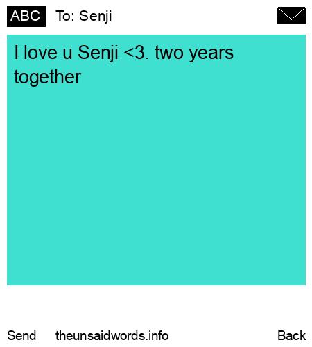 unsent message to Senji