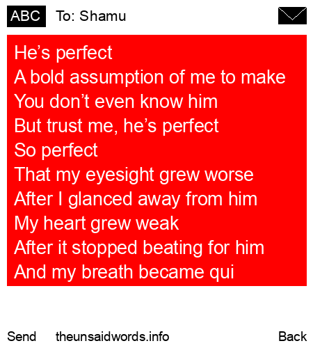 unsent message to Shamu