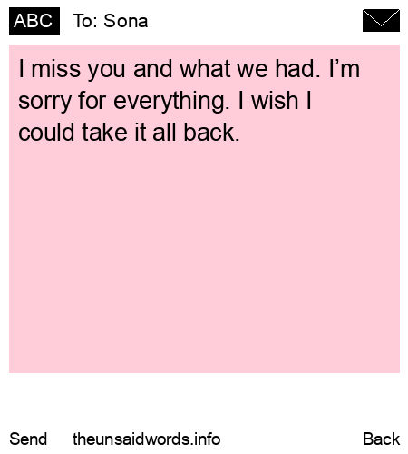 unsent message to Sona