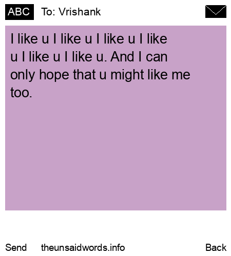 unsent message to Vrishank