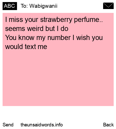 unsent message to Wabigwanii