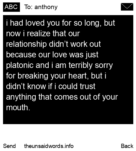 unsent message to anthony