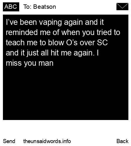 unsent message to Beatson