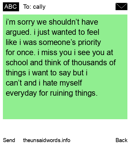 unsent message to cally