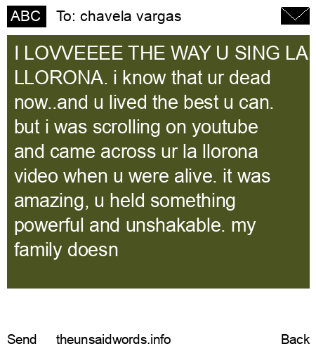 unsent message to chavela vargas