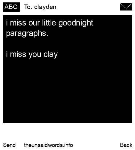 unsent message to clayden