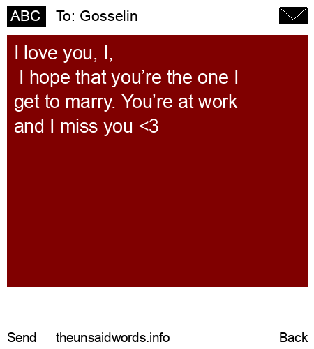 unsent message to Gosselin