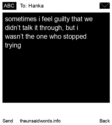 unsent message to Hanka