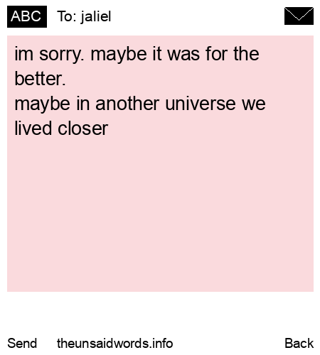 unsent message to jaliel