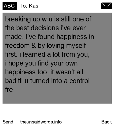 unsent message to Kas