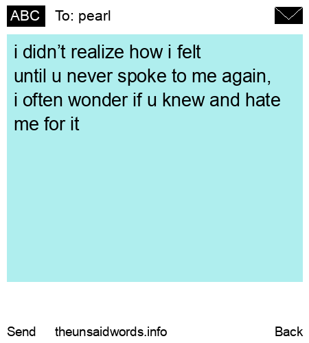 unsent message to pearl