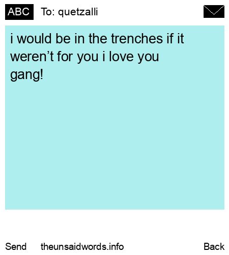 unsent message to quetzalli