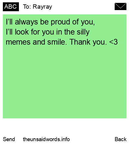 unsent message to Rayray
