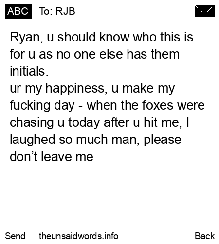 unsent message to RJB