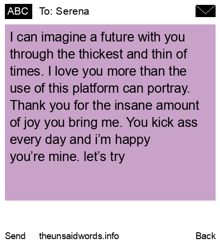 unsent message to Serena