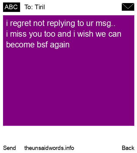 unsent message to Tiril