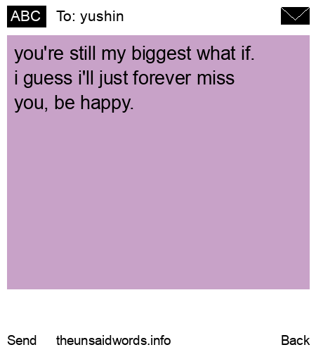 unsent message to yushin