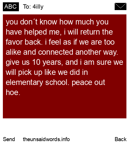 unsent message to 4illy