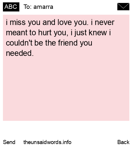 unsent message to amarra