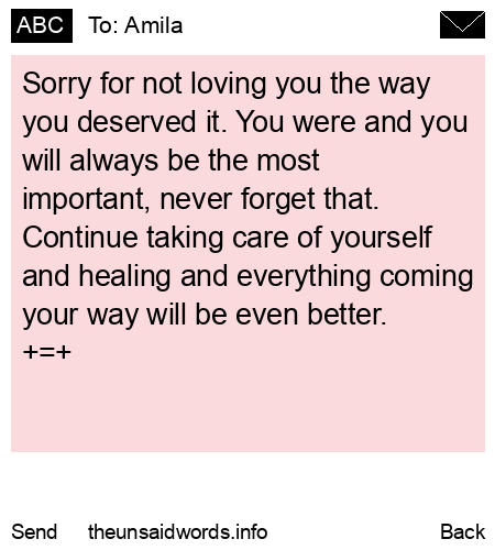 unsent message to Amila