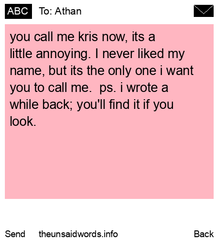 unsent message to Athan