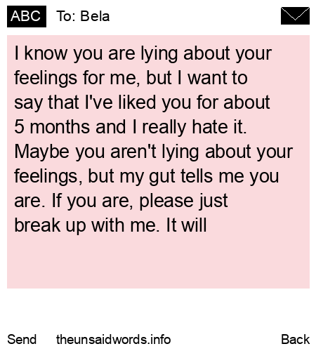 unsent message to Bela