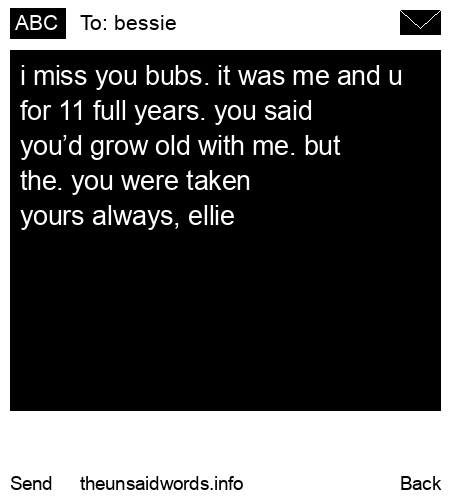 unsent message to bessie