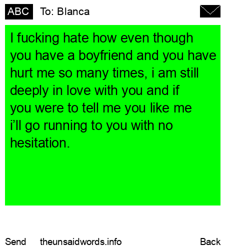 unsent message to Blanca