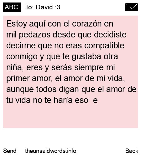 unsent message to David :3