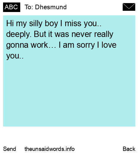unsent message to Dhesmund