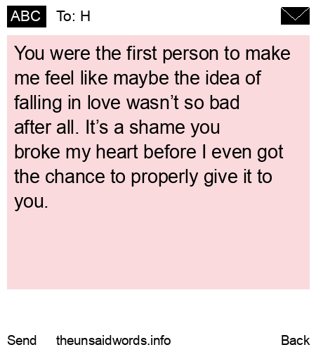 unsent message to H