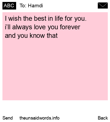 unsent message to Hamdi