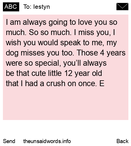 unsent message to Iestyn